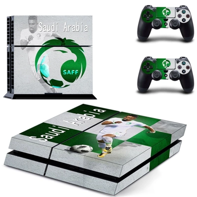 Saudi Arabian Football Federation skin sticker for playstation 4 console and two controllers