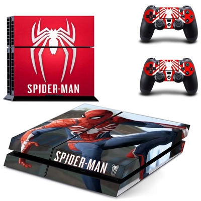 Spider Man skin sticker for playstation 4 console and two controllers