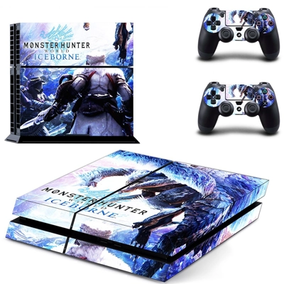 Monster Hunter World iceborne skin sticker for playstation 4 console and two controllers