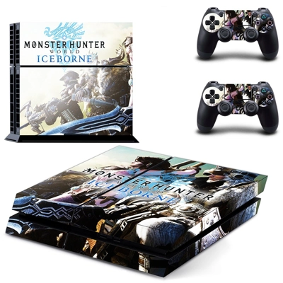 Monster Hunter World iceborne skin sticker for playstation 4 console and two controllers
