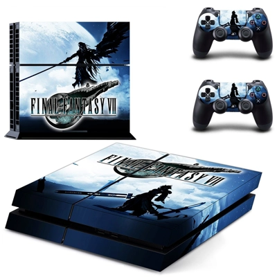 Final Fantasy 7 skin sticker for playstation 4 console and two controllers