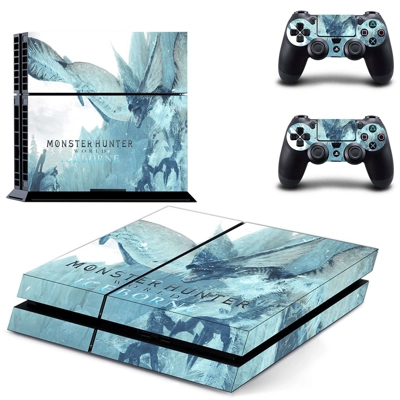 Monster Hunter World iceborne skin sticker for playstation 4 console and two controllers