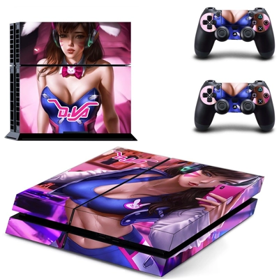 Overwatch skin sticker for playstation 4 console and two controllers
