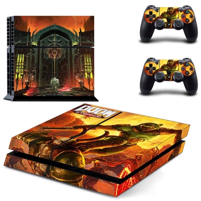 Doom Eternal skin sticker for playstation 4 console and two controllers