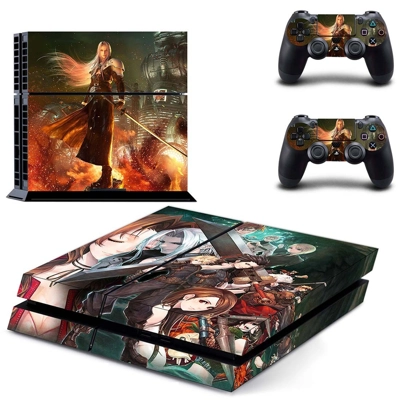 Final Fantasy 7 skin sticker for playstation 4 console and two controllers