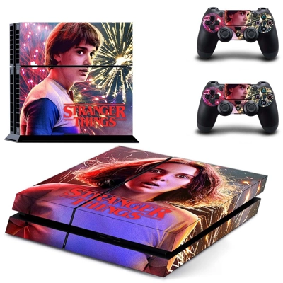 Stranger Things skin sticker for playstation 4 console and two controllers