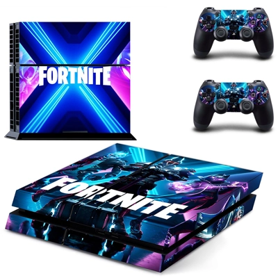 Fortnite skin sticker for playstation 4 console and two controllers