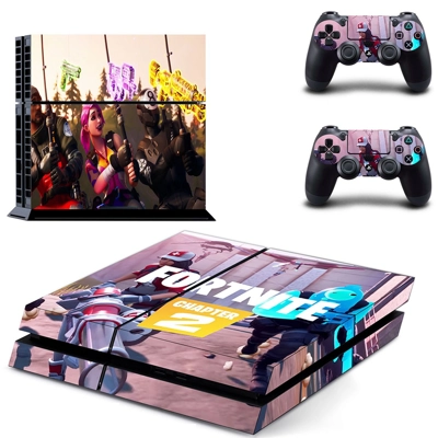 Fortnite skin sticker for playstation 4 console and two controllers