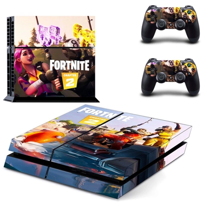 Fortnite skin sticker for playstation 4 console and two controllers