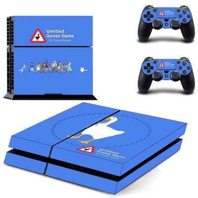 Untitled Goose Game skin sticker for playstation 4 console and two controllers