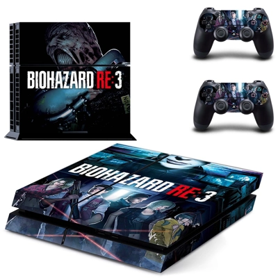 Biohazard RE3 skin sticker for playstation 4 console and two controllers