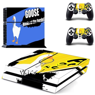 Untitled Goose Game skin sticker for playstation 4 console and two controllers