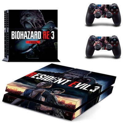 Biohazard RE3 skin sticker for playstation 4 console and two controllers