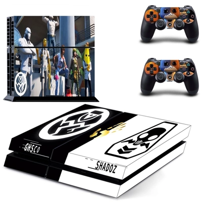 Fortnite Shadoz skin sticker for playstation 4 console and two controllers