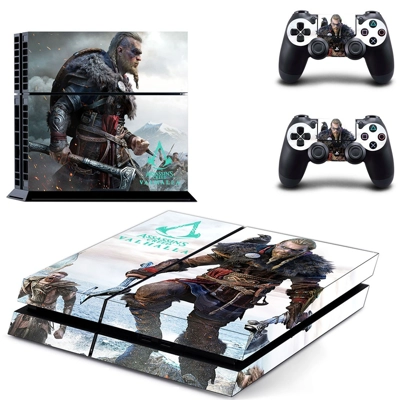 Assassin's Creed Valhalla skin sticker for playstation 4 console and two controllers