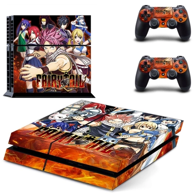Fairy Tail skin sticker for playstation 4 console and two controllers