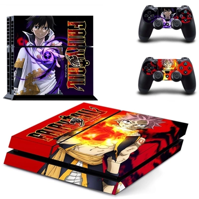 Fairy Tail skin sticker for playstation 4 console and two .. Fairy Tail skin sticker for playstation 4 console and two ..