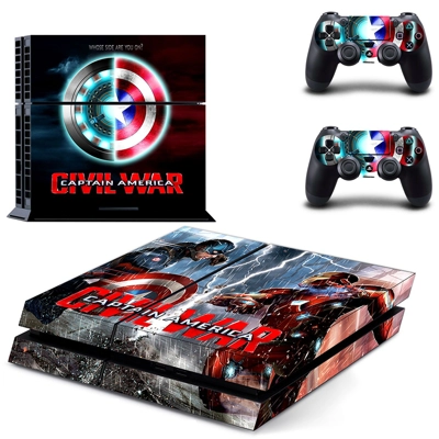 Civil war skin sticker for playstation 4 console and two c.. Civil war skin sticker for playstation 4 console and two c..