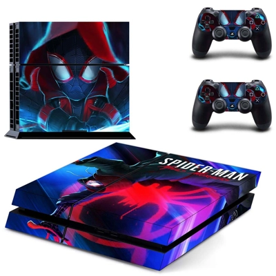 Spiderman skin sticker for playstation 4 console and two c.. Spiderman skin sticker for playstation 4 console and two c..