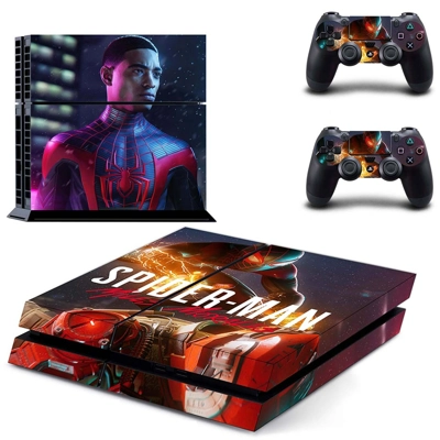 Spiderman skin sticker for playstation 4 console and two c.. Spiderman skin sticker for playstation 4 console and two c..