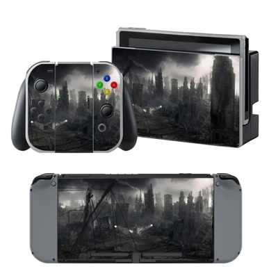 Post apocalyptic city decal skin for Nintendo Switch Console and Controllers