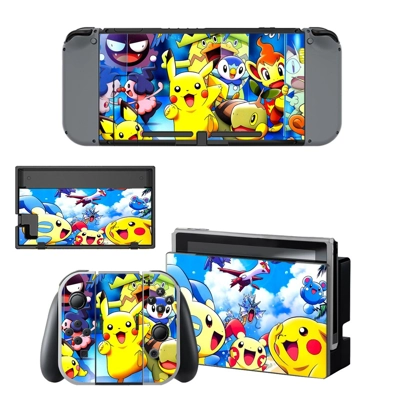 Pikachu decal skin for Nintendo Switch Console and Control.. Pikachu decal skin for Nintendo Switch Console and Control..