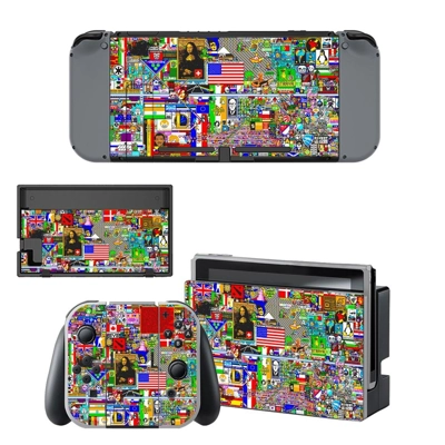 Colorful wallpaper decal skin for Nintendo Switch Console .. Colorful wallpaper decal skin for Nintendo Switch Console ..