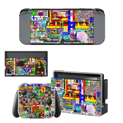 Colorful wallpaper decal skin for Nintendo Switch Console .. Colorful wallpaper decal skin for Nintendo Switch Console ..