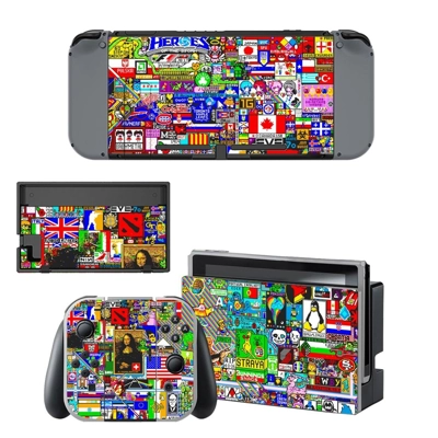 Colorful wallpaper decal skin for Nintendo Switch Console .. Colorful wallpaper decal skin for Nintendo Switch Console ..