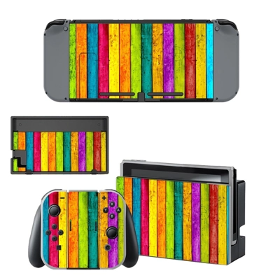 Colorful wooden board decal skin for Nintendo Switch Conso.. Colorful wooden board decal skin for Nintendo Switch Conso..