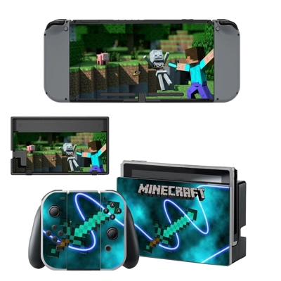 Minecraft decal skin for Nintendo Switch Console and Controllers