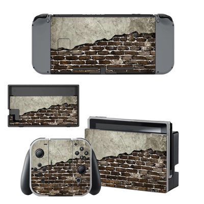 Broken wall decal skin for Nintendo Switch Console and Con..