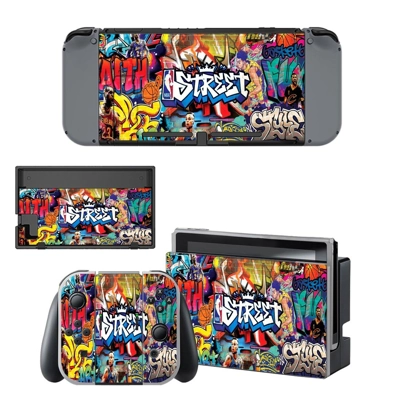 Animated cartoon wall decal skin for Nintendo Switch Console and Controllers