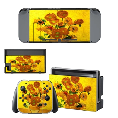 Flower paintaing decal skin for Nintendo Switch Console an..