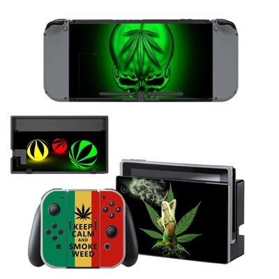 Keep Clam & Smoke Weed decal skin for Nintendo Switch Console and Controllers