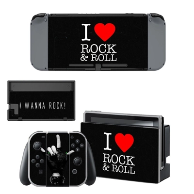 I Love Rock and Roll decal skin for Nintendo Switch Console and Controllers