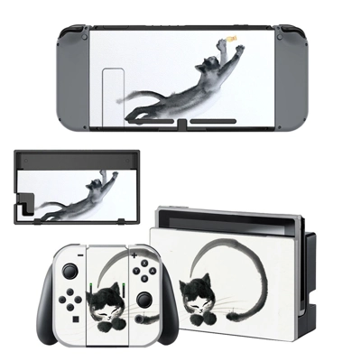 Cat stretching decal skin for Nintendo Switch Console and Controllers