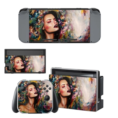 Lady Wallpaper decal skin for Nintendo Switch Console and Controllers