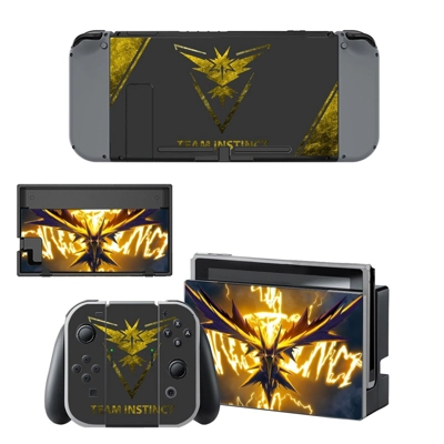 Pokemon Go Team Instinct decal skin for Nintendo Switch Console and Controllers