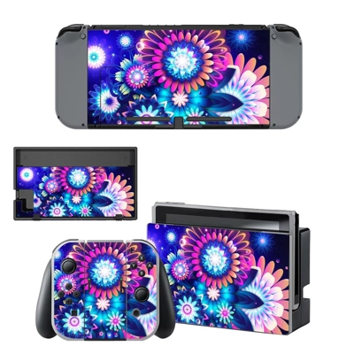 Floral design decal skin for Nintendo Switch Console and Controllers