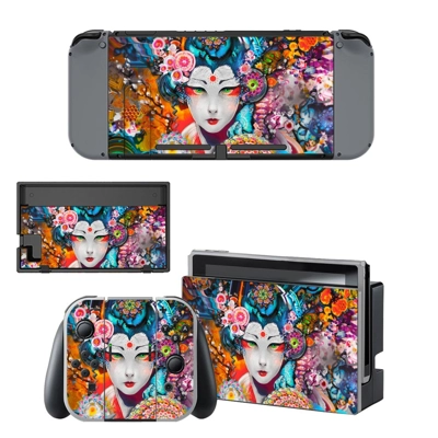 Floral girl decal skin for Nintendo Switch Console and Controllers