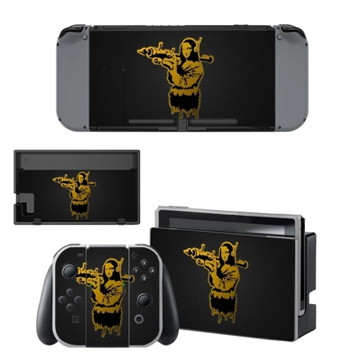 Mona lisa with bazooka decal skin for Nintendo Switch Cons..