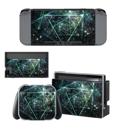 Green galaxy decal skin for Nintendo Switch Console and Controllers