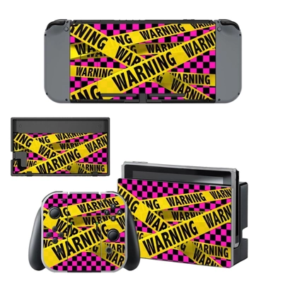 Warning decal skin for Nintendo Switch Console and Controllers