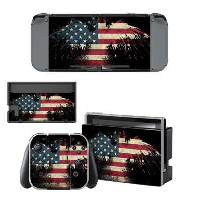 USA Flag decal skin for Nintendo Switch Console and Controllers