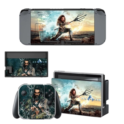 AquaMan decal skin for Nintendo Switch Console and Control..