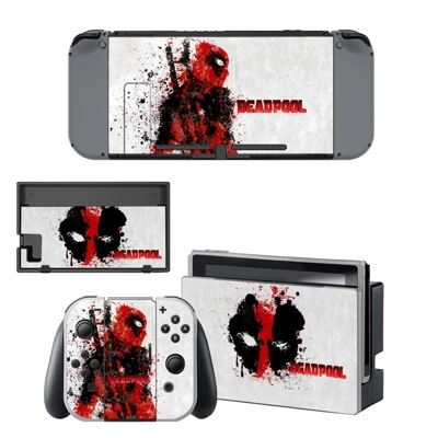 Deadpool decal skin for Nintendo Switch Console and Controllers