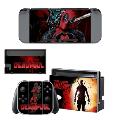 Deadpool decal skin for Nintendo Switch Console and Controllers