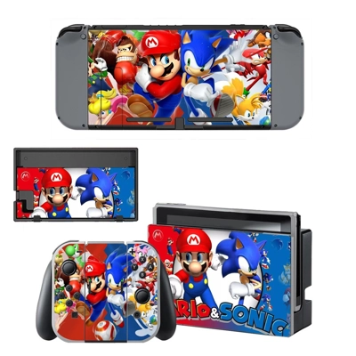 Mario & Sonic decal skin for Nintendo Switch Console and Controllers