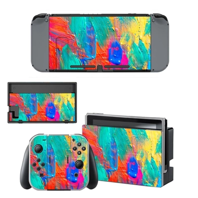 Brush color decal skin for Nintendo Switch Console and Controllers